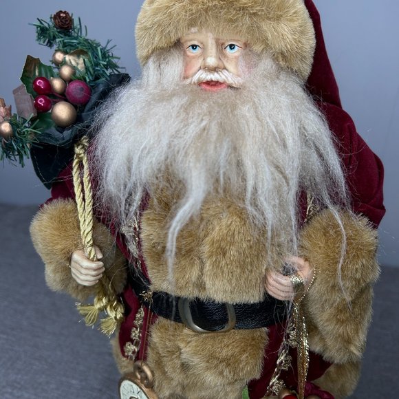 Christmas Santa Claus 15" Tall Figure Carrying Watch & Presents Decoration - Picture 14 of 14